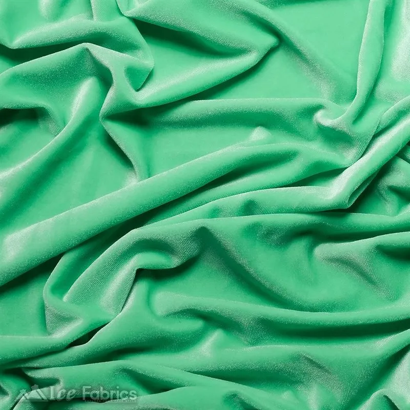 Mint Stretch Velvet Fabric Soft and Smooth