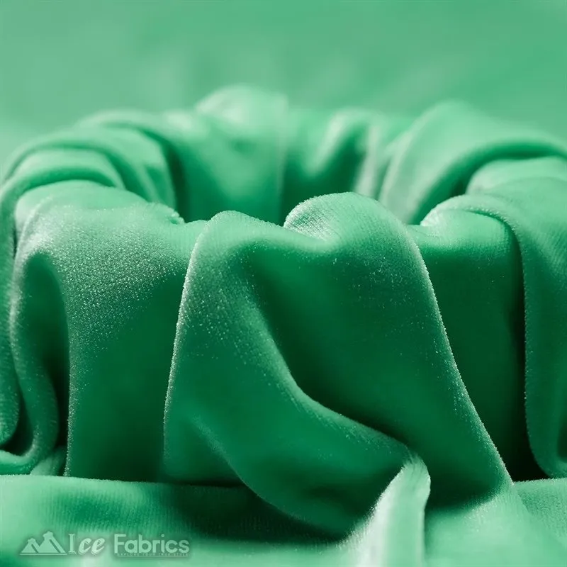 Mint Stretch Velvet Fabric Soft and Smooth