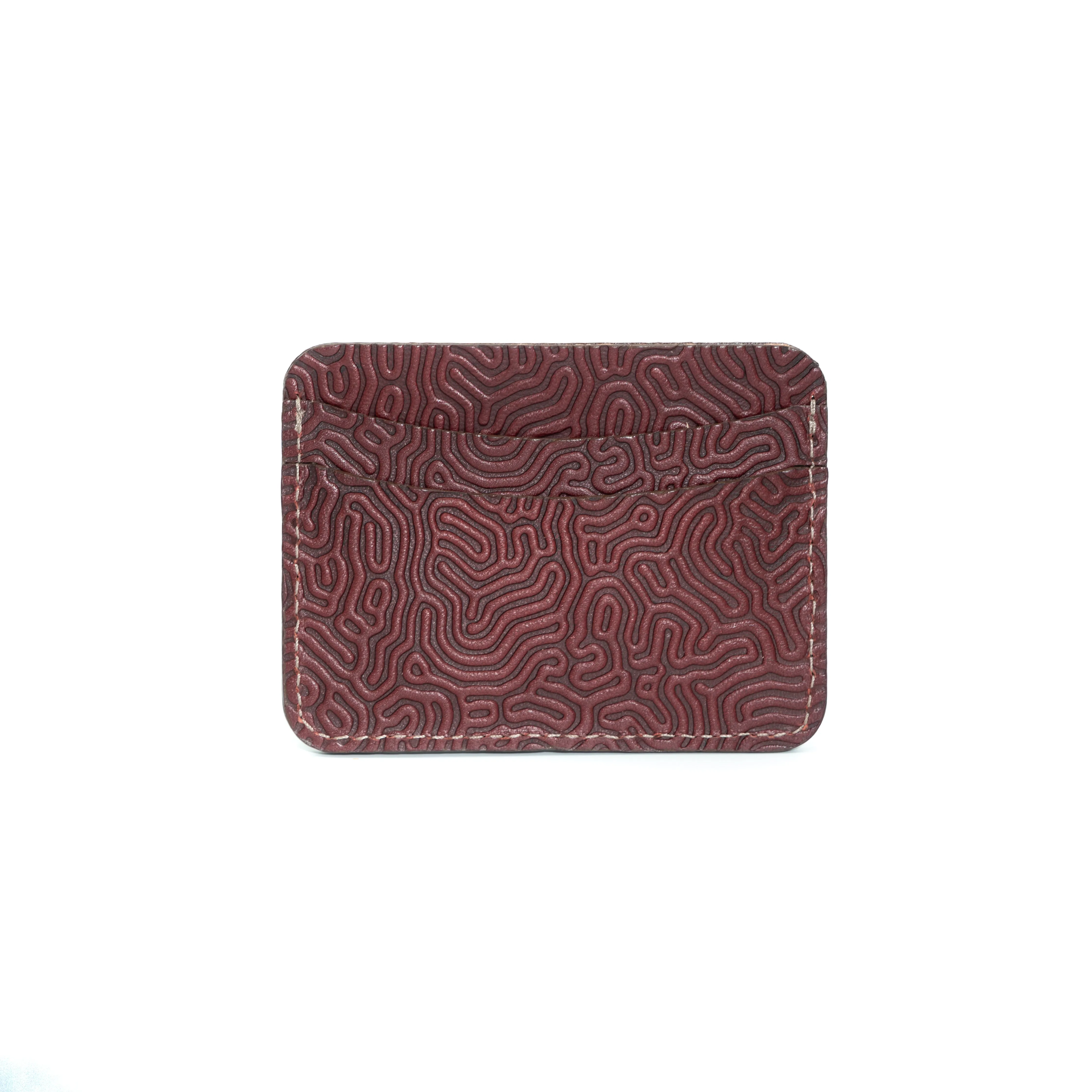 No. 5 Wallet - "Coral" Oxblood