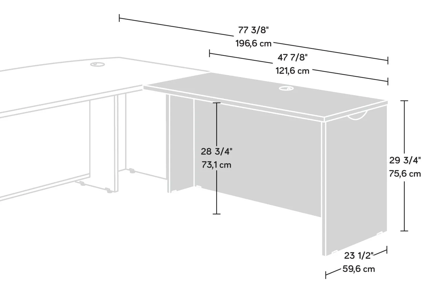 Palm Crest Commercial Grade Desk Return