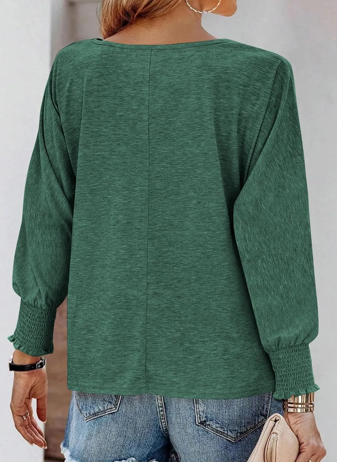 PRETTYGARDEN Women's 2025 Spring Fashion T Shirts Puff Long Sleeve Crewneck Casual Basic Tee Tops Blouses