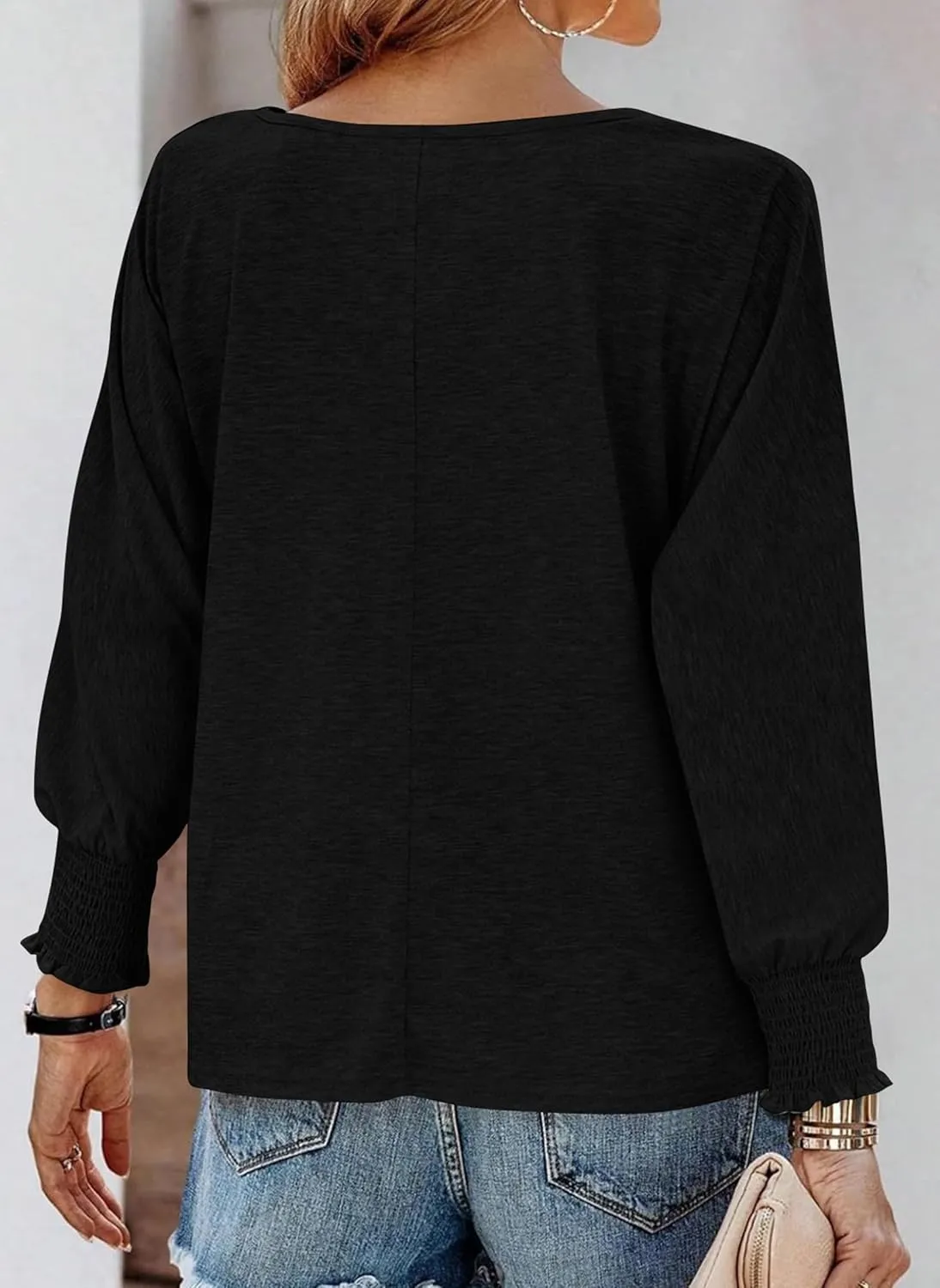 PRETTYGARDEN Women's 2025 Spring Fashion T Shirts Puff Long Sleeve Crewneck Casual Basic Tee Tops Blouses