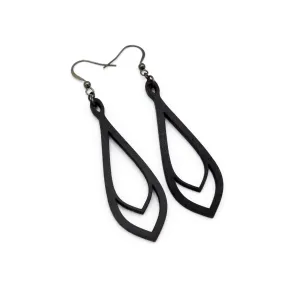 Saturā Variant 01 // Leather Earrings - Black
