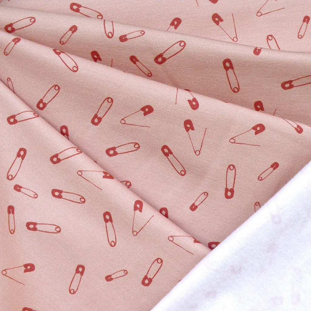 Scattered Safety Pin Sweatshirt Fleece Blush/Rose SY