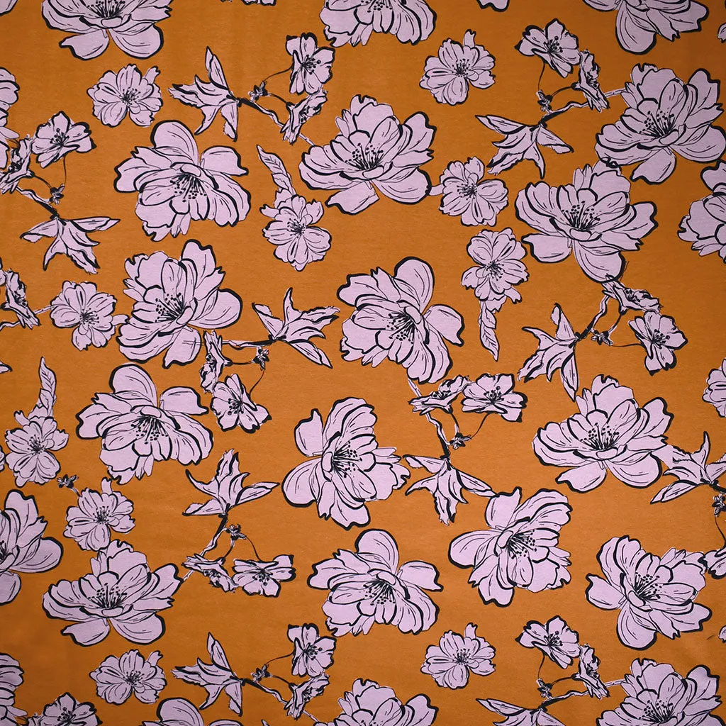 See You at Six Rosehip Floral French Terry Pumpkin