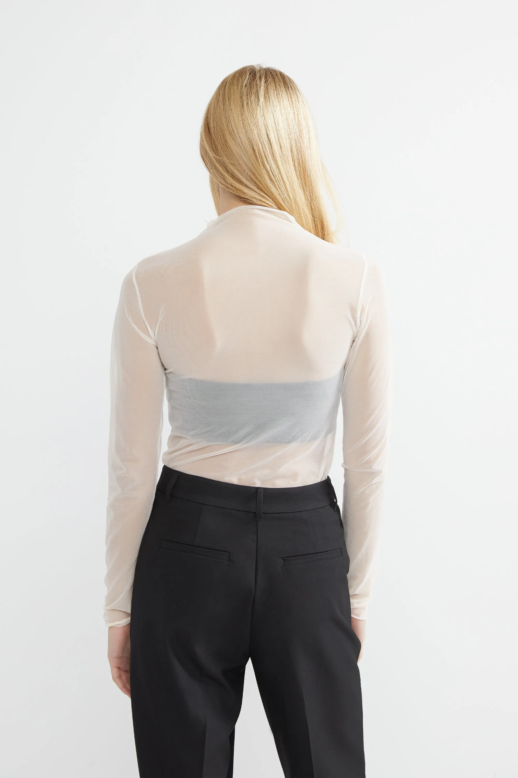 SHEER MOCKNECK TOP
