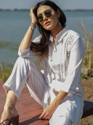 Stripe coords with sindhi taka embroidery