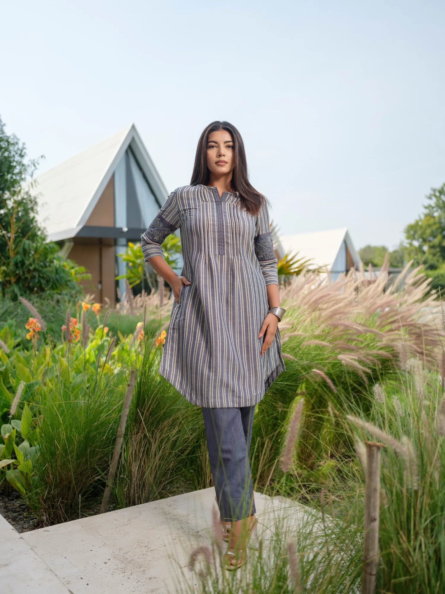 Stripe Plain mix and match Co-ord set