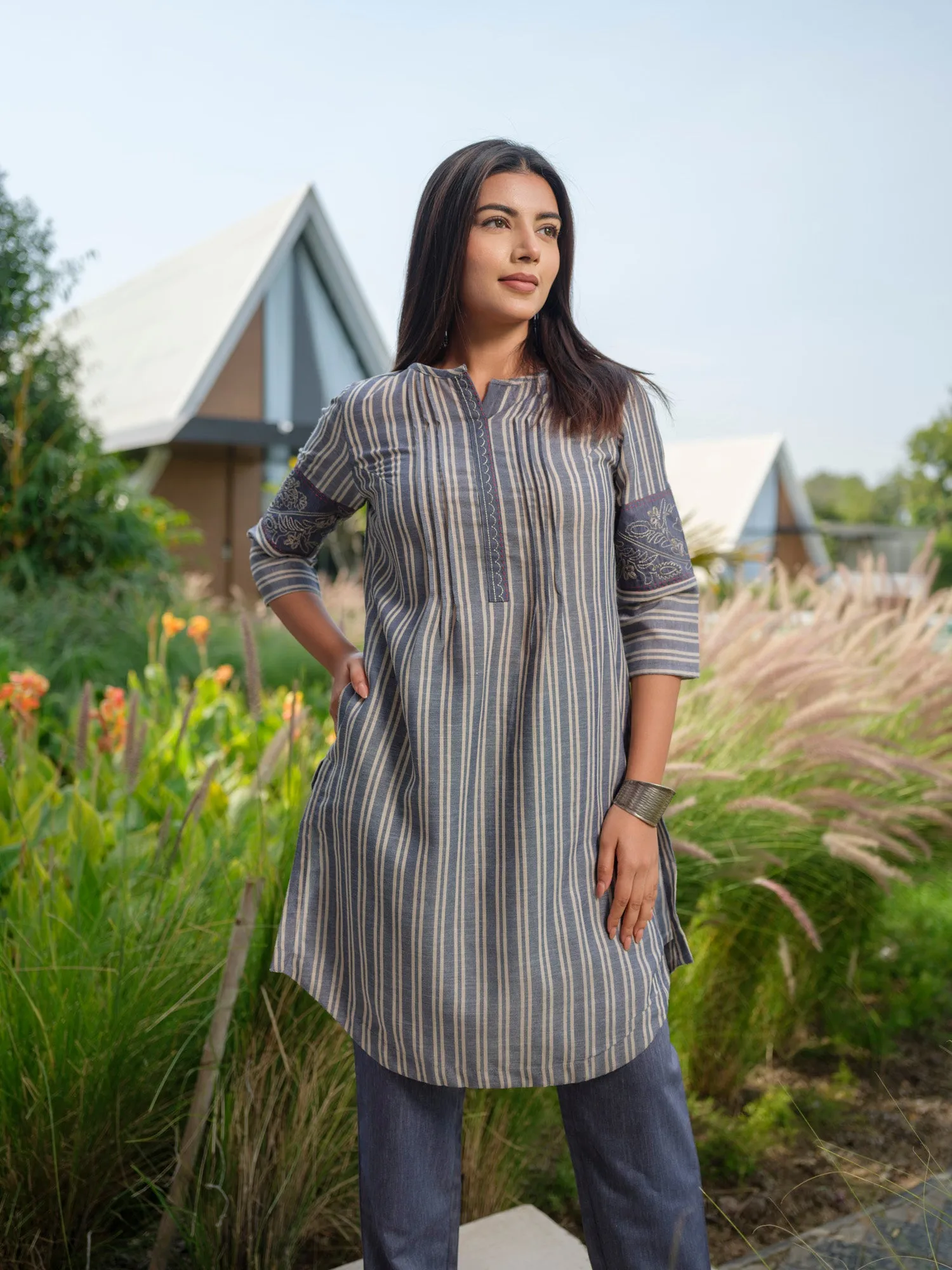 Stripe Plain mix and match Co-ord set
