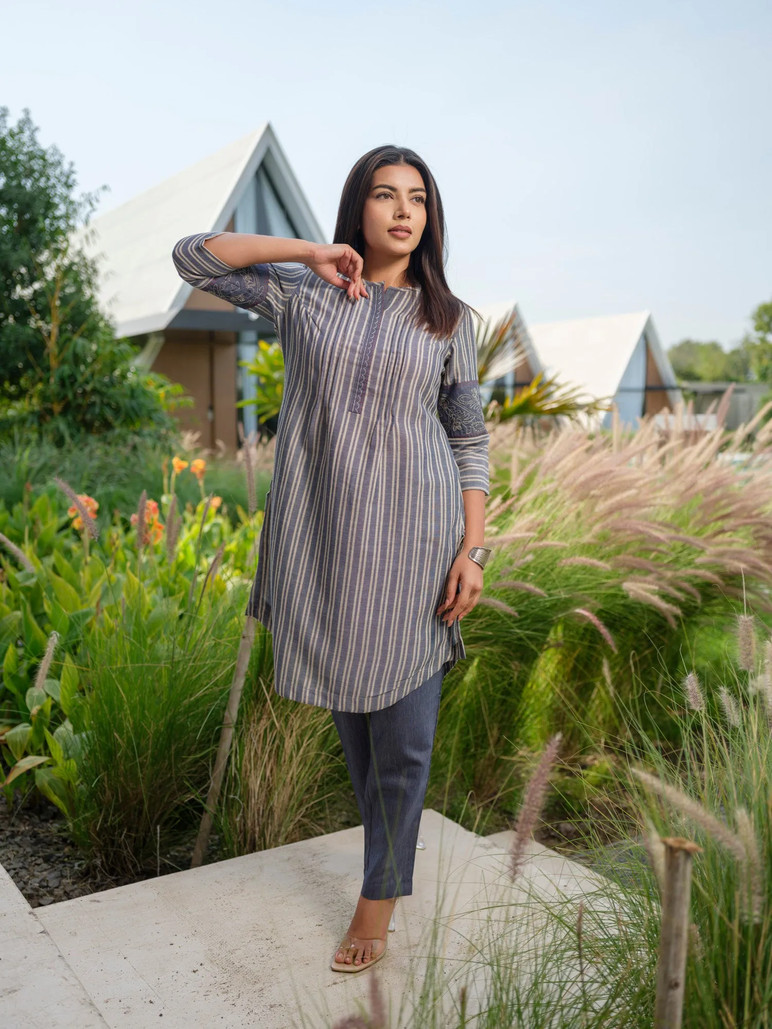Stripe Plain mix and match Co-ord set