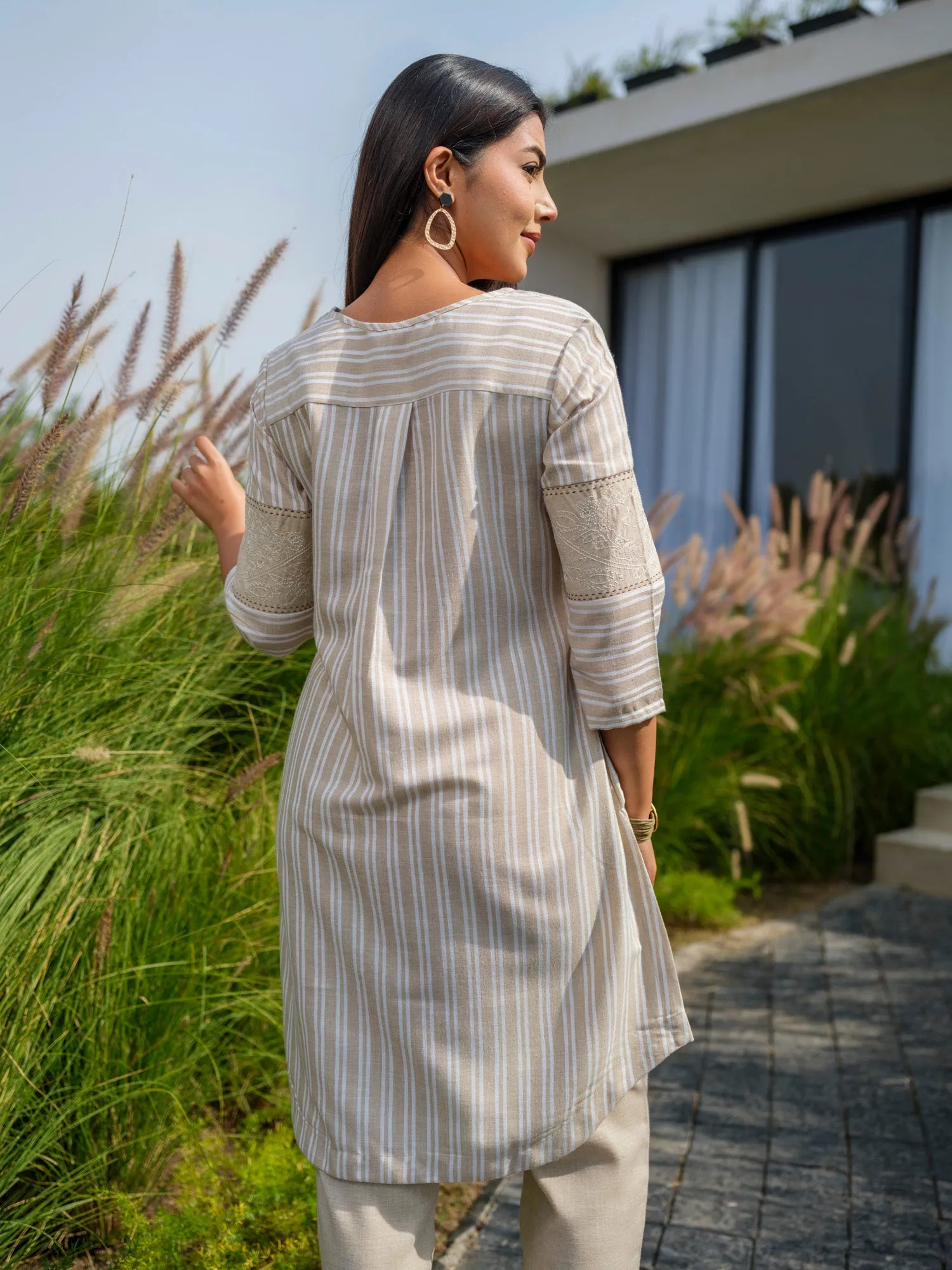 Stripe Plain mix and match Co-ord set
