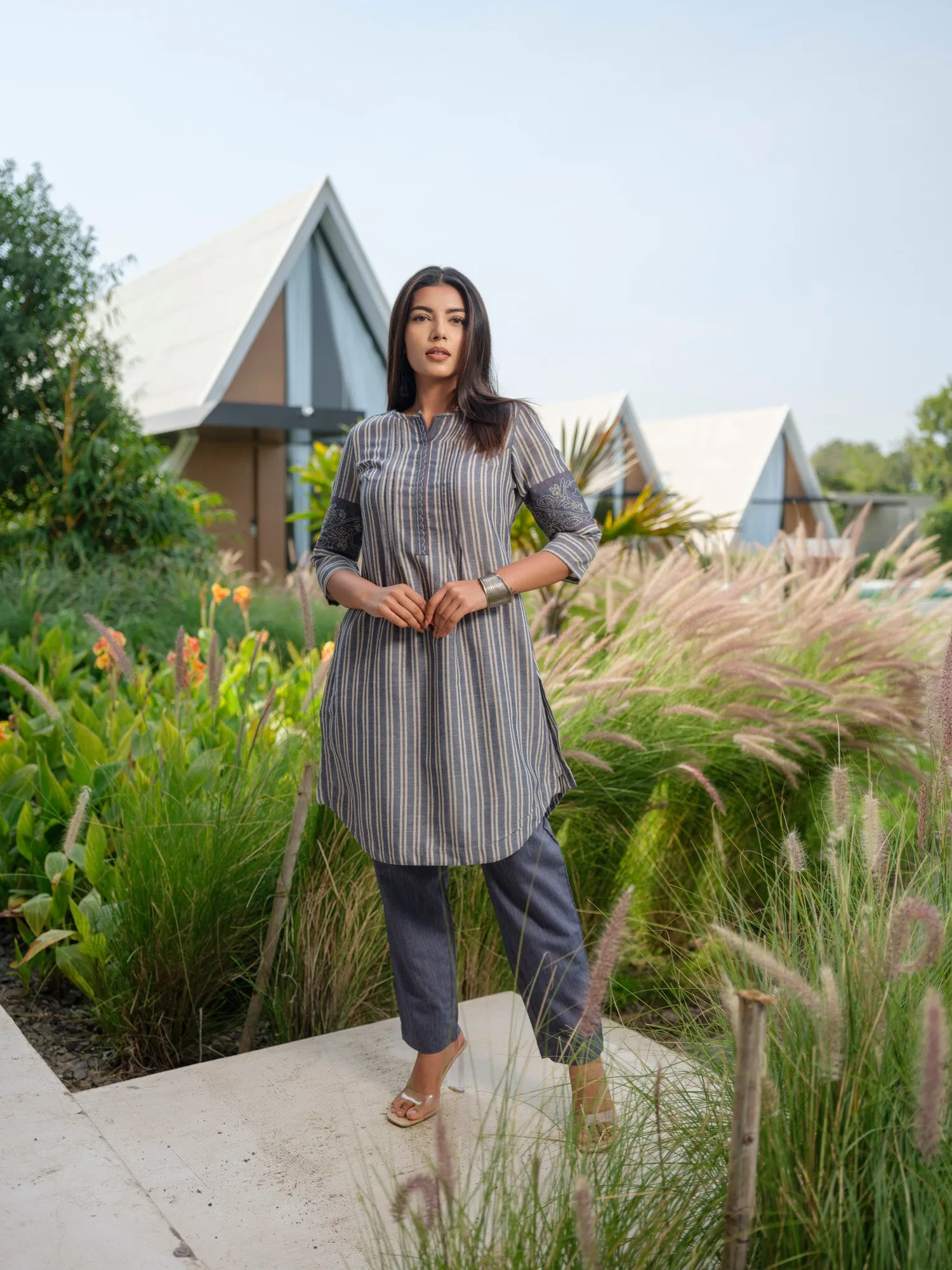 Stripe Plain mix and match Co-ord set