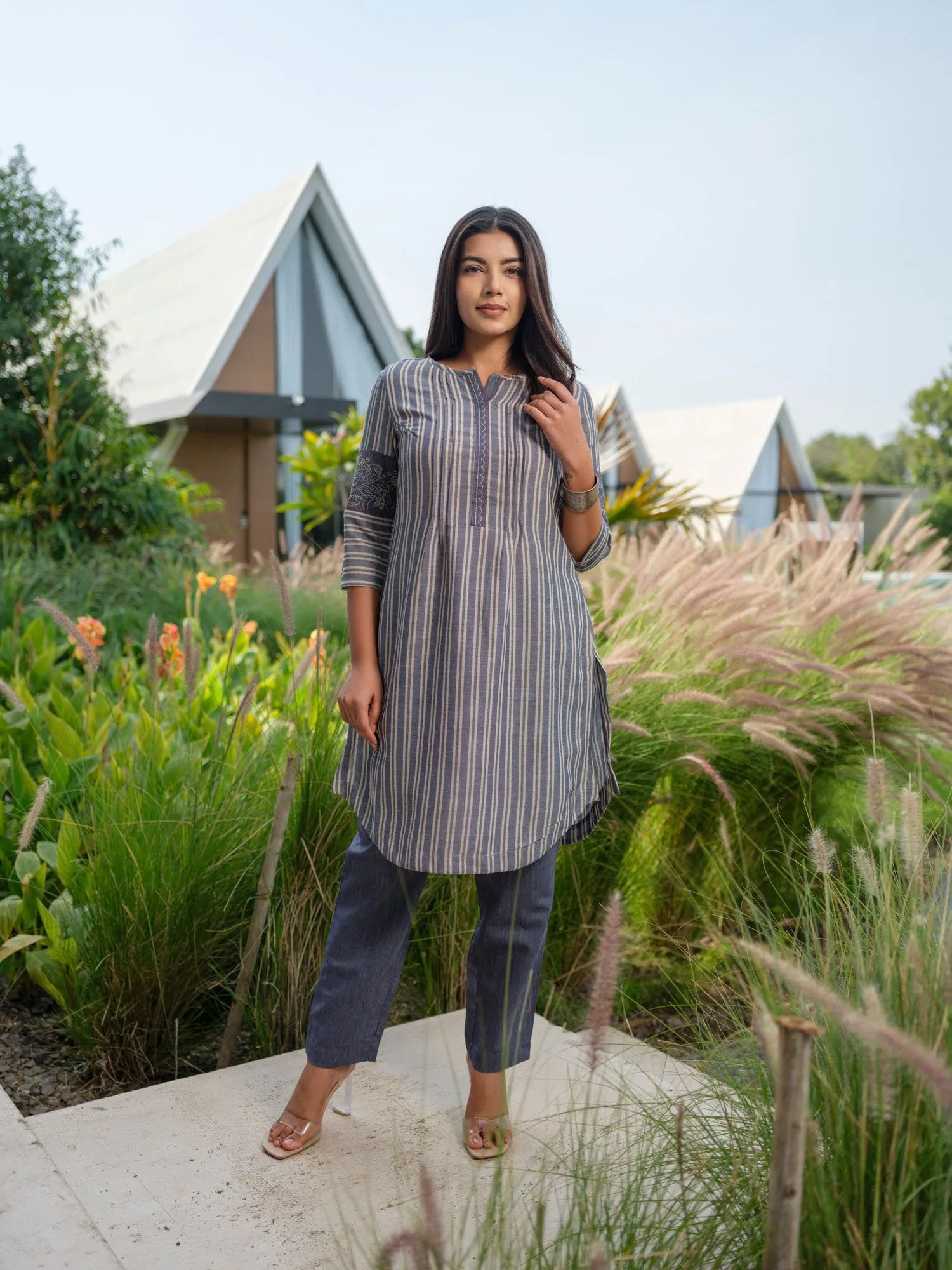 Stripe Plain mix and match Co-ord set