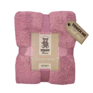 Teddy Fleece Super Soft Throw - Blush