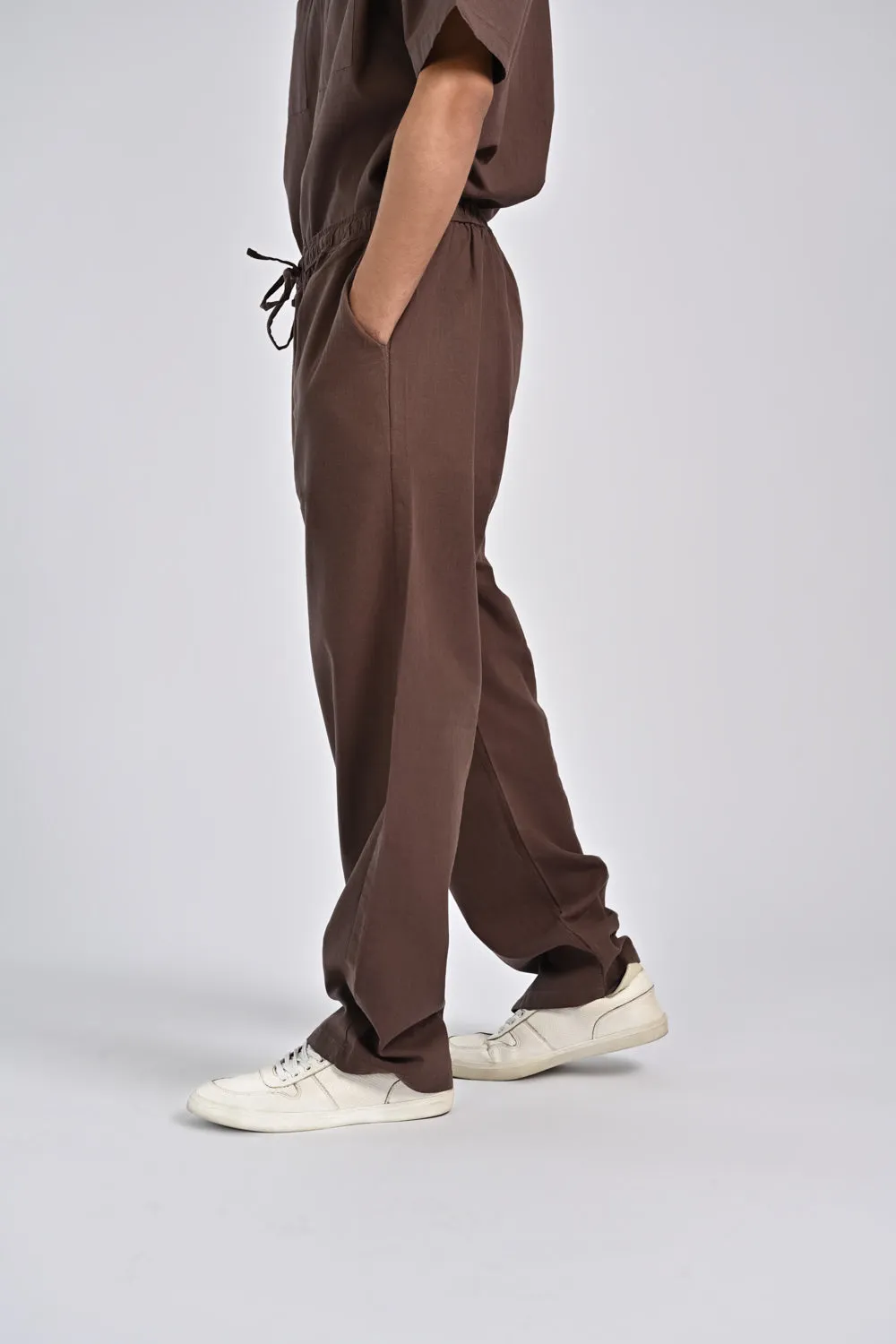 TEXTURED BAGGY FIT EASY PANTS