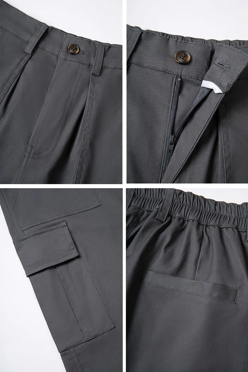 THWEI Cargo Pants for Men Casual Cotton Lightweight Relaxed Fit Stretch Elastic Waist Work Pants