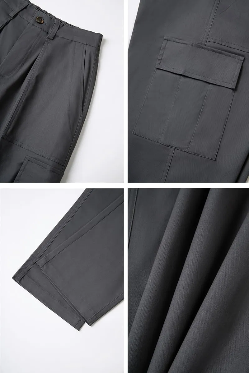 THWEI Cargo Pants for Men Casual Cotton Lightweight Relaxed Fit Stretch Elastic Waist Work Pants