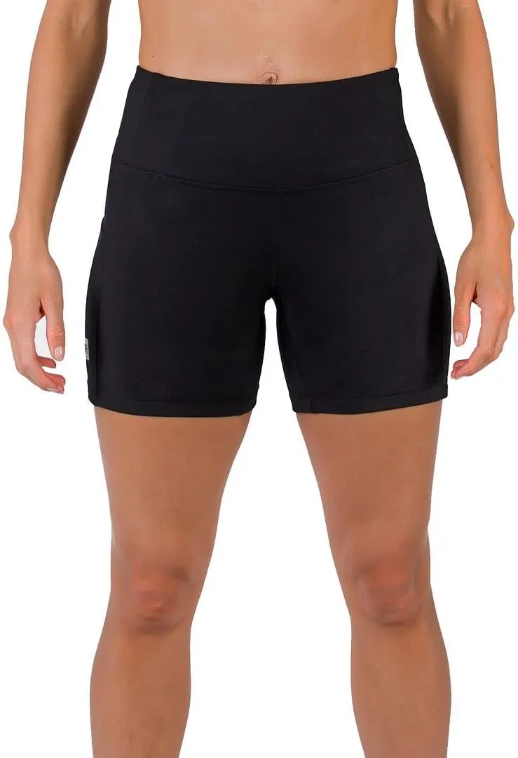Tough Mode Women High Rise 5" Super Soft Athletic Shorts Pockets Bike Fitness Workout Running Yoga Tummy Control