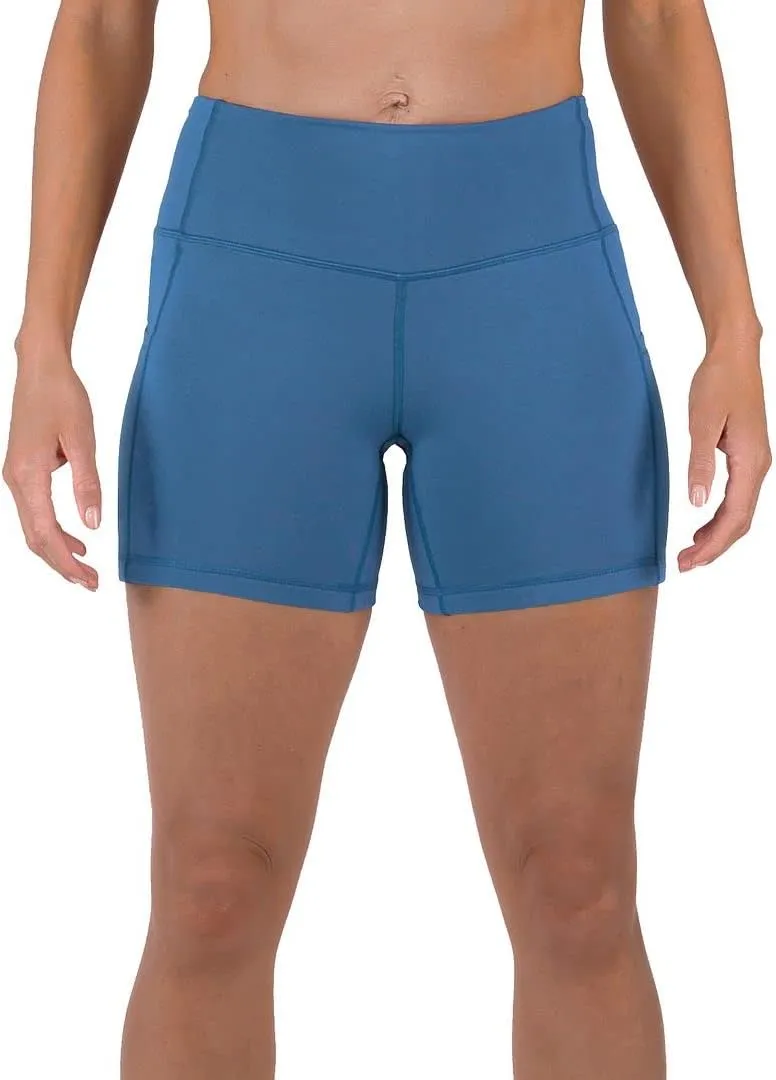 Tough Mode Women High Rise 5" Super Soft Athletic Shorts Pockets Bike Fitness Workout Running Yoga Tummy Control
