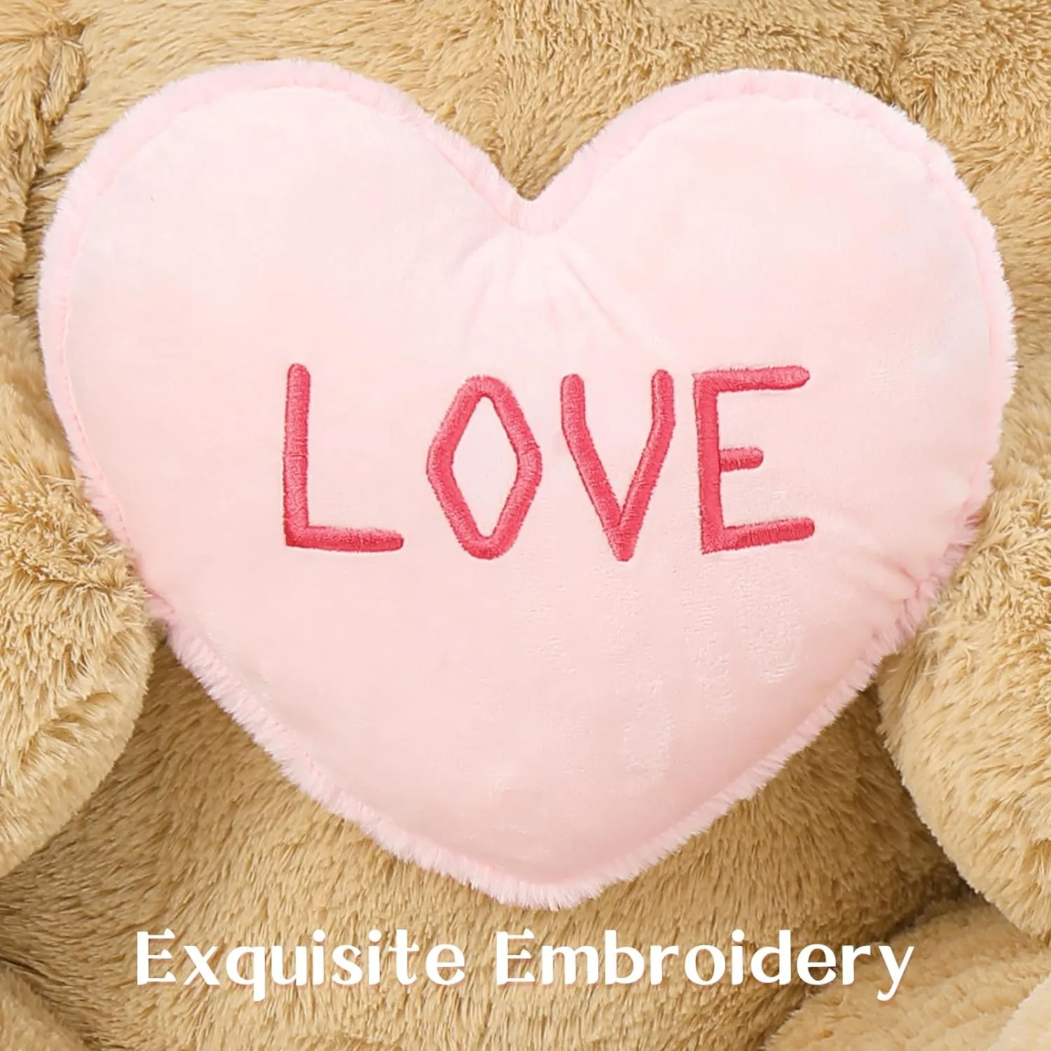 Valentine's Teddy Bear Plush Toy, Light Brown, 43 Inches