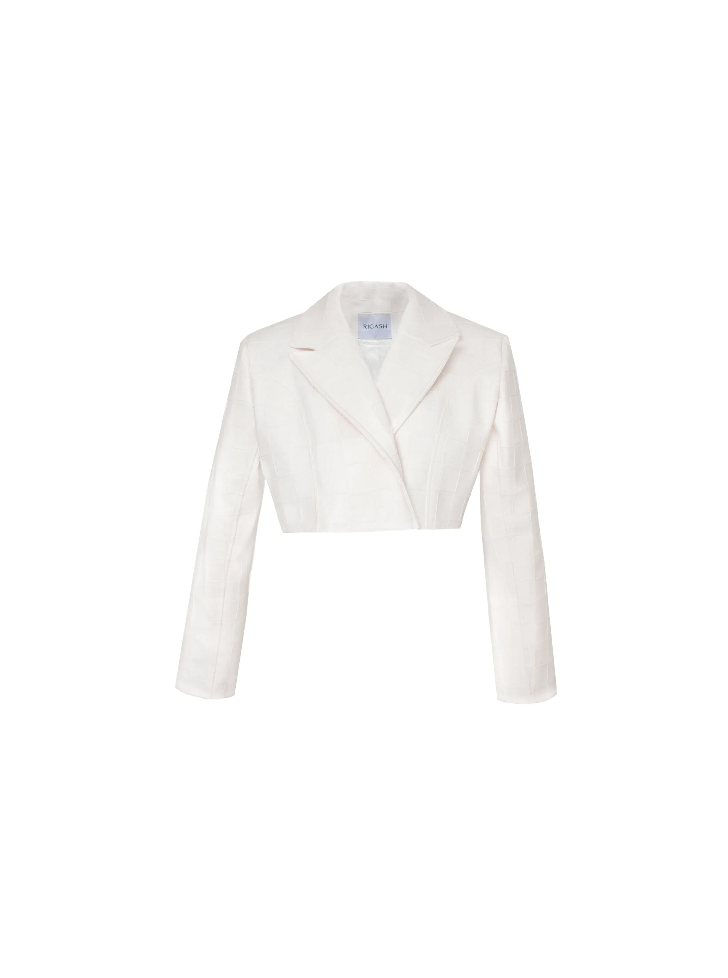 White Checkered Leather Blazer