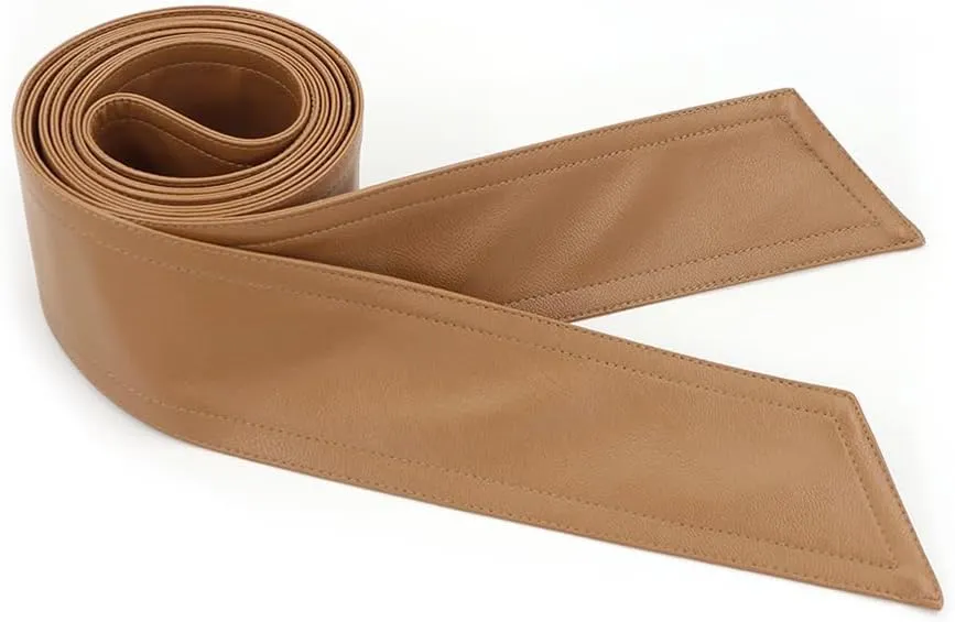 Women Soft Leather Sash Belt Down Coat Tie Waistband Leather Jacket Coat Belts