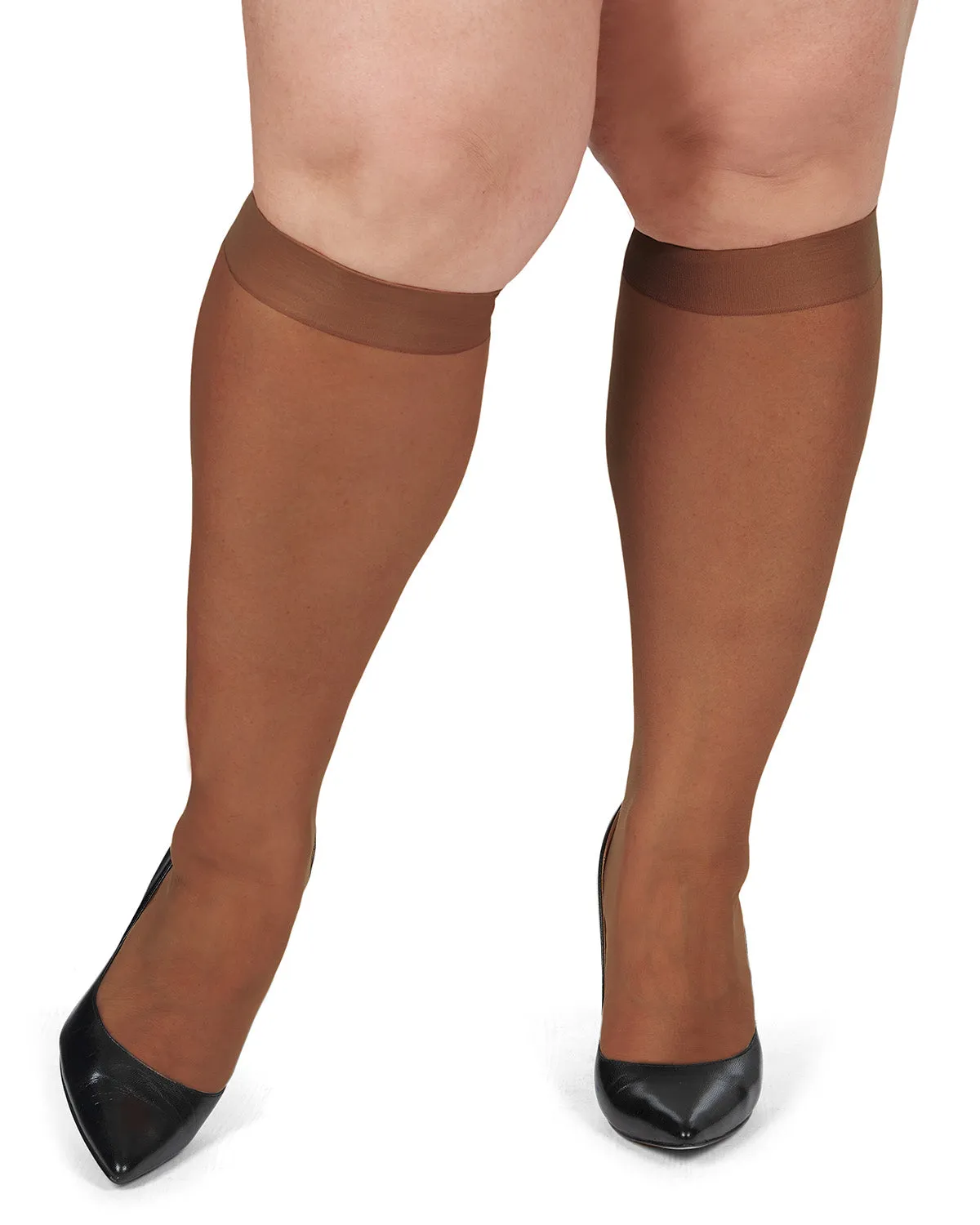 Women's 2 Pair Pack Ultra Sheer Plus Curvy Knee Highs