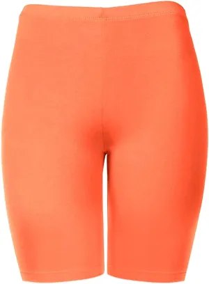 Women's Cotton Bermuda Biker Shorts Mid Thigh High Rise Stretch Jersey