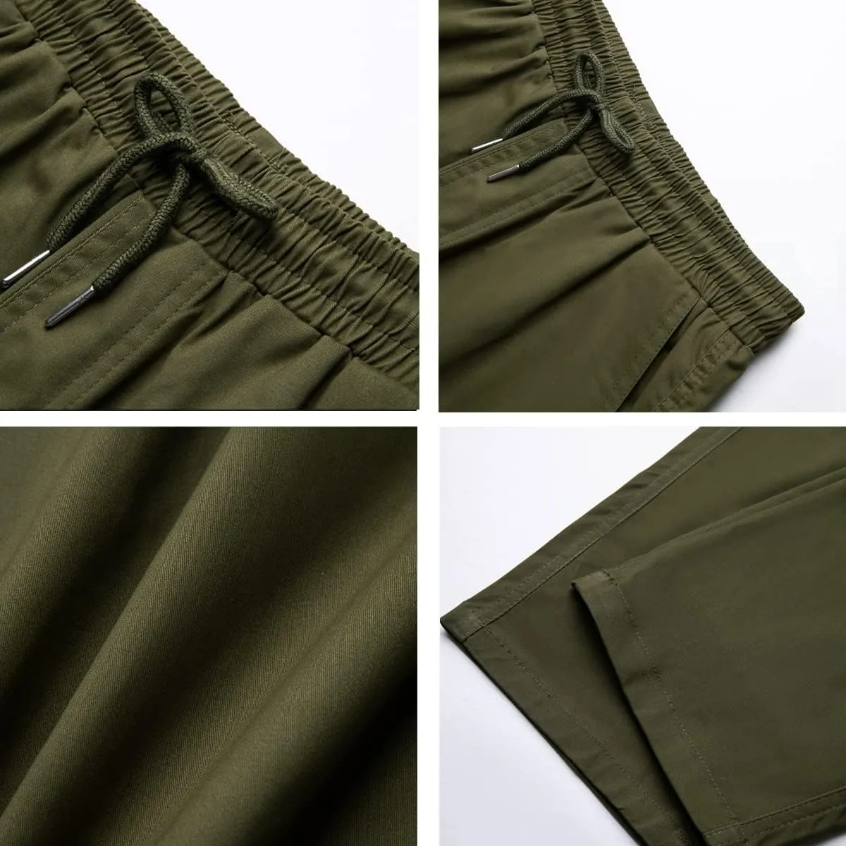 WZIKAI Mens Cargo Pants Relaxed Fit Drawstring Joggers Sweatpants for Men Workout Casual Long Trousers