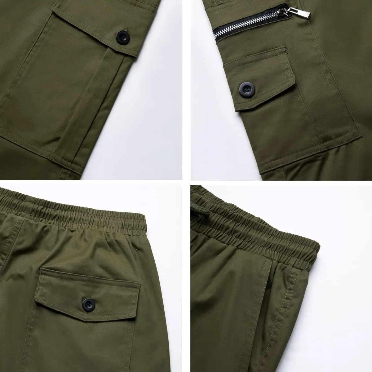 WZIKAI Mens Cargo Pants Relaxed Fit Drawstring Joggers Sweatpants for Men Workout Casual Long Trousers