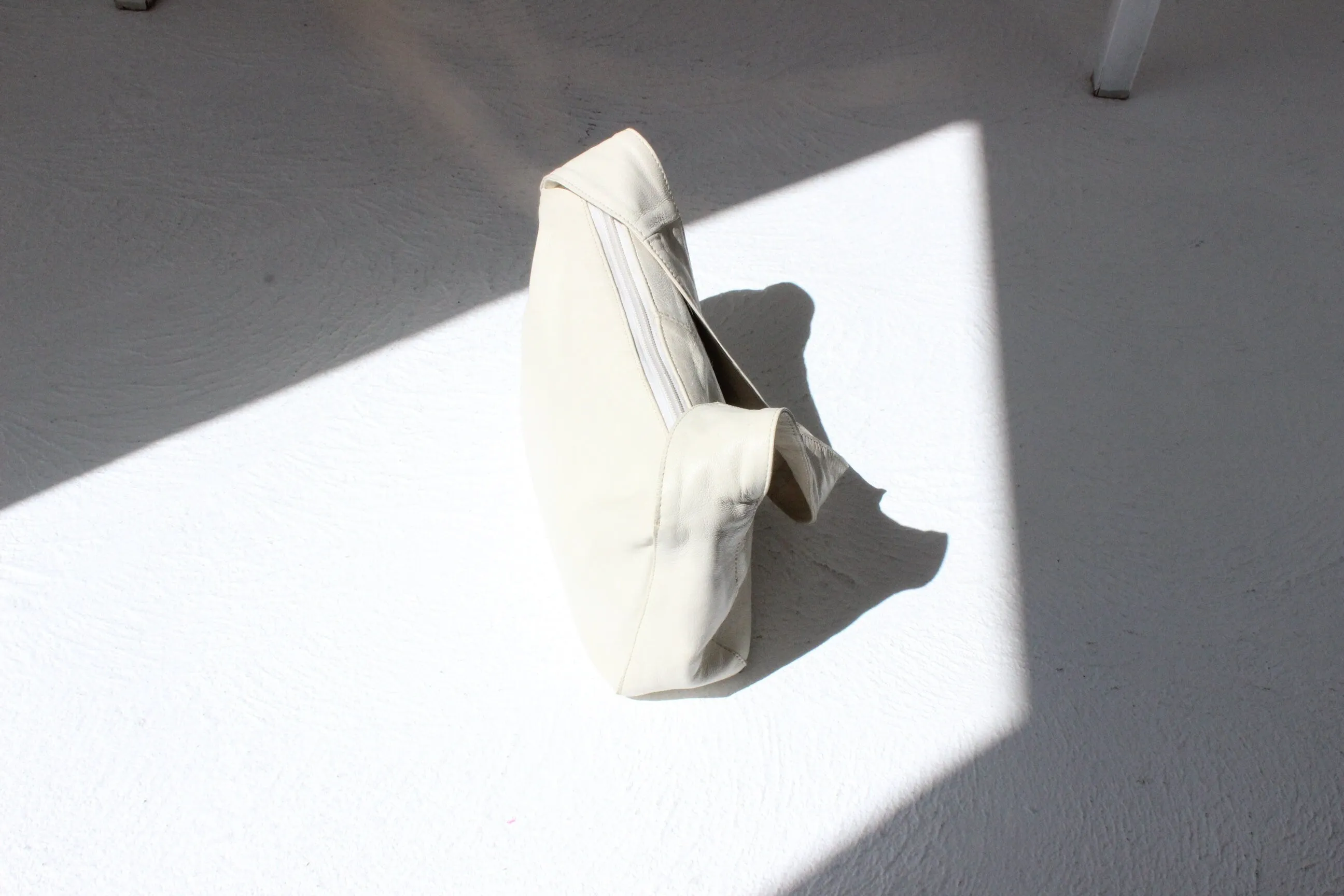 Y2K Minimal White Leather Rectangular Handbag