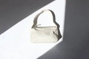 Y2K Minimal White Leather Rectangular Handbag