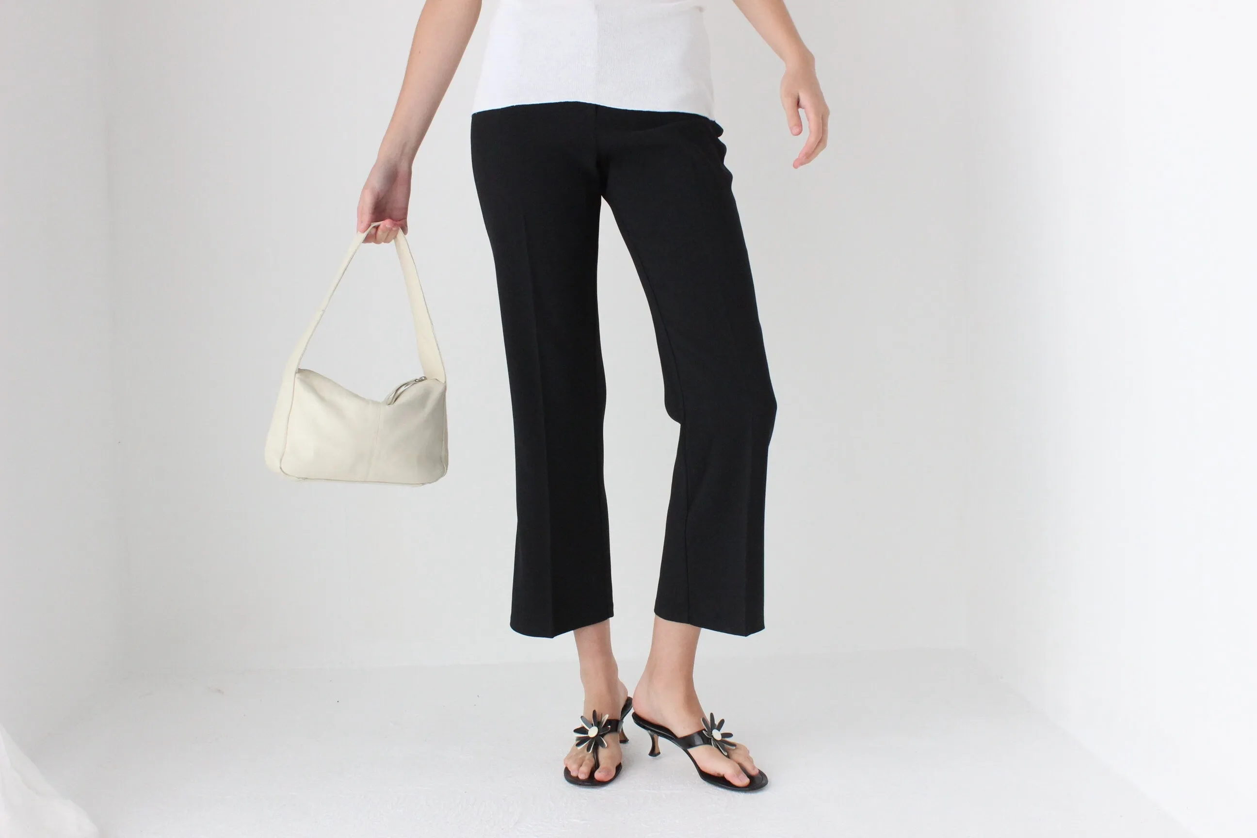 Y2K Minimal White Leather Rectangular Handbag