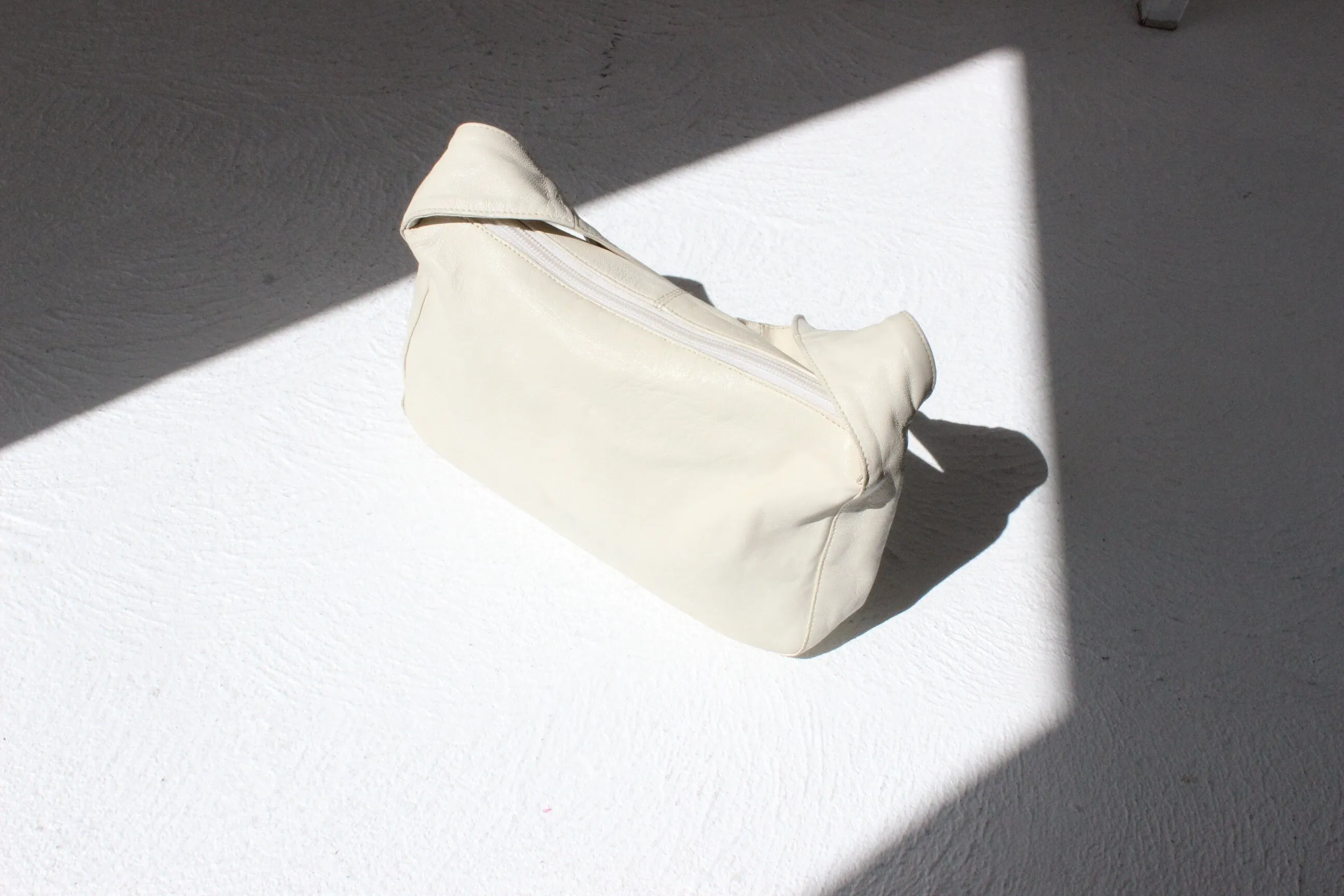 Y2K Minimal White Leather Rectangular Handbag